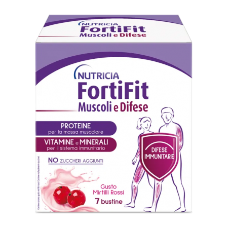 Fortifit Muscoli E Difese Immunitarie Mirtillo Rosso 7 Bustine Fortifit - 1 Fortifit Muscoli E Difese Immunitarie Mirtillo Rosso 7 Bustine Fortifit - 1