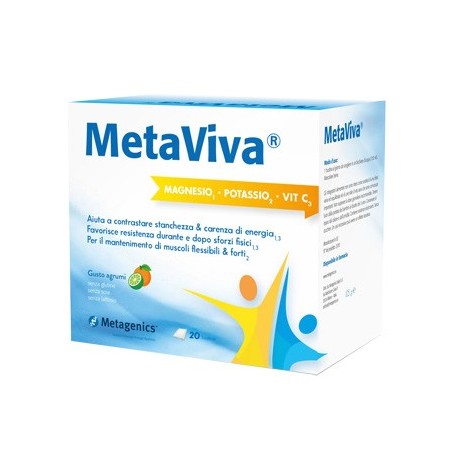 MetaViva Magnesio Potassio e Vitamina C 20 Bustine - Vitamine e sali minerali - 977671864 - MetaViva - € 15,65