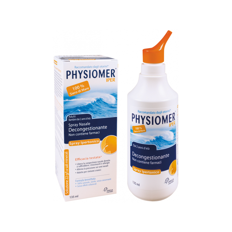 Physiomer Spray Nasale Ipertonico Adulti e Bambini 135 Ml - Soluzioni Ipertoniche - 931340804 - Physiomer - € 9,09