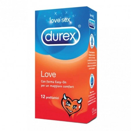 Durex Love Profilattici Easy-On 12 Pezzi - Profilattici e Contraccettivi - 912380072 - Durex - € 8,34