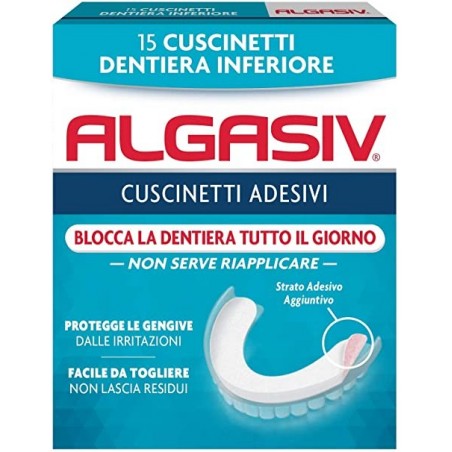Algasiv Adesivo Per Protesi Dentaria Inferiore 15 Pezzi - Prodotti per dentiere ed apparecchi ortodontici - 908017775 - Algas...