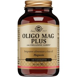 Solgar Oligo Mag Plus Integratore di Magnesio 100 Tavolette - Integratori per dolori e infiammazioni - 945150668 - Solgar