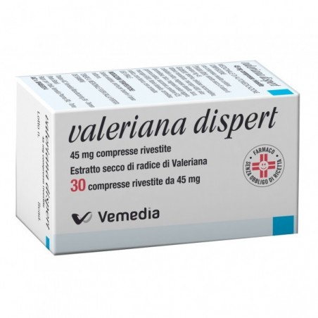 Vemedia Valeriana Dispert 45 Mg 60 Compresse Rivestite - Farmaci per disturbi del sonno - 004853026 - Vemedia Pharma - € 8,26