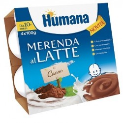 Humana Italia Humana Merenda Al Latte Gusto Cioccolato 100 G 4 Pezzi - Alimentazione e integratori - 935877047 - Humana - € 3,14