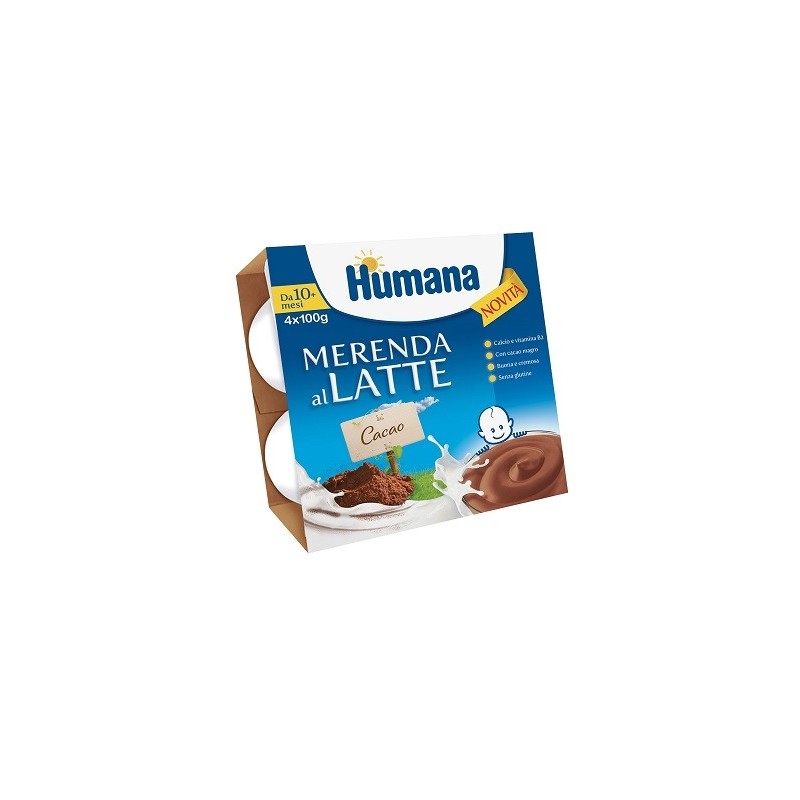 Humana Italia Humana Merenda Al Latte Gusto Cioccolato 100 G 4 Pezzi - Alimentazione e integratori - 935877047 - Humana - € 3,14
